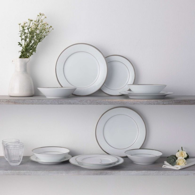 Regina Platinum 12-Piece Dinnerware Set, Service for 4