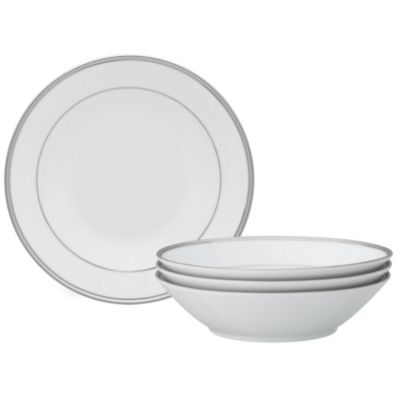 Noritake Regina Platinum Set Of 4 Soup Bowls, 7-1/2", 12 oz