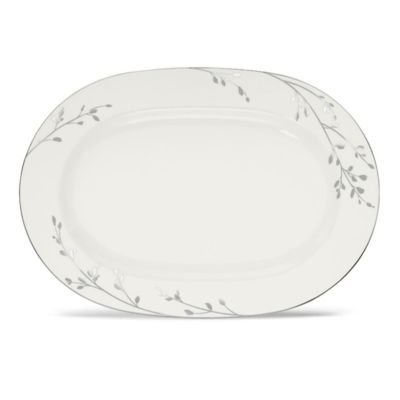 Noritake Birchwood Oval Platter, 14", Platinum