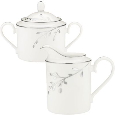 Noritake Birchwood Sugar & Creamer Set, Silver