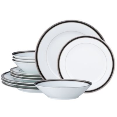 Noritake Austin Platinum 12-Piece Dinnerware Set, Service for 4