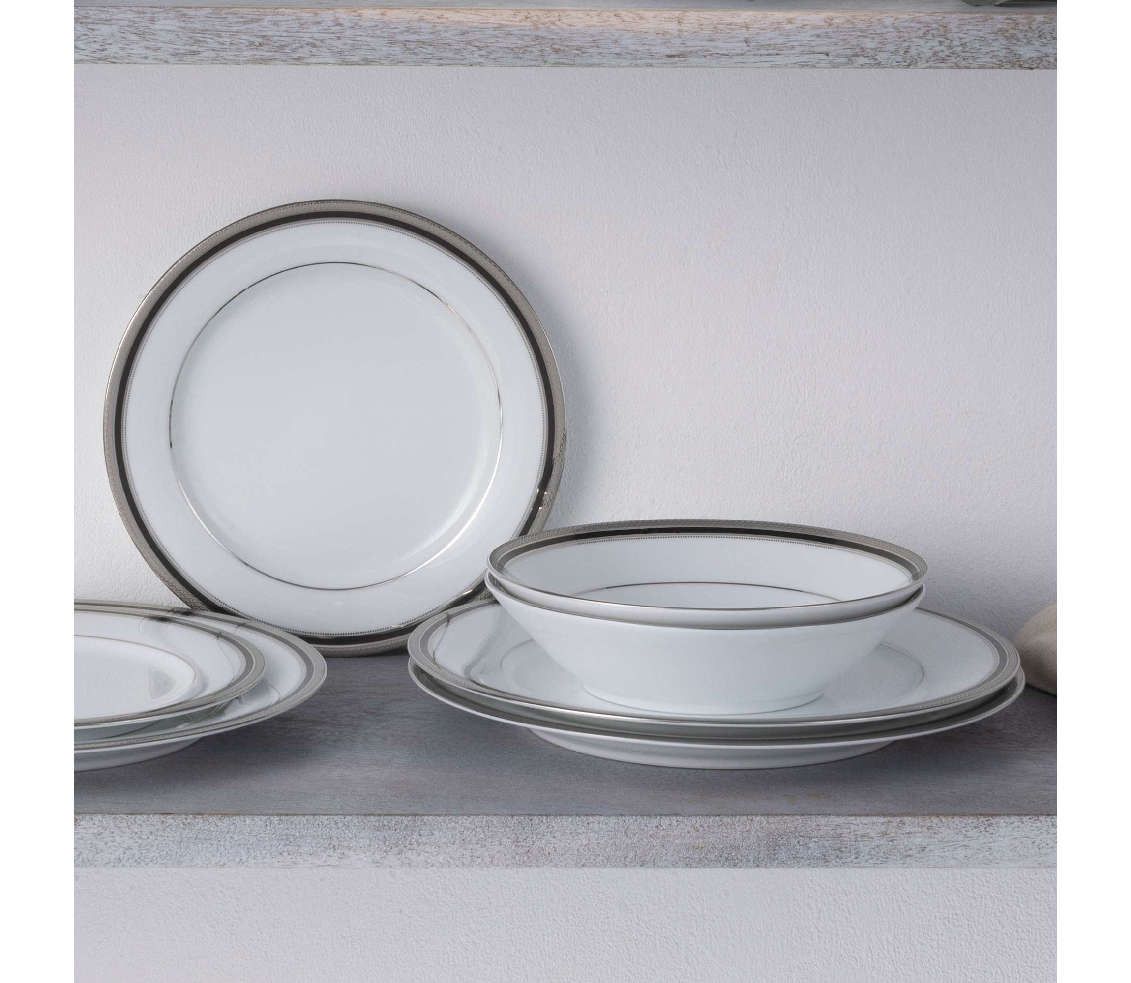 Austin Platinum 12-Piece Dinnerware Set, Service for 4