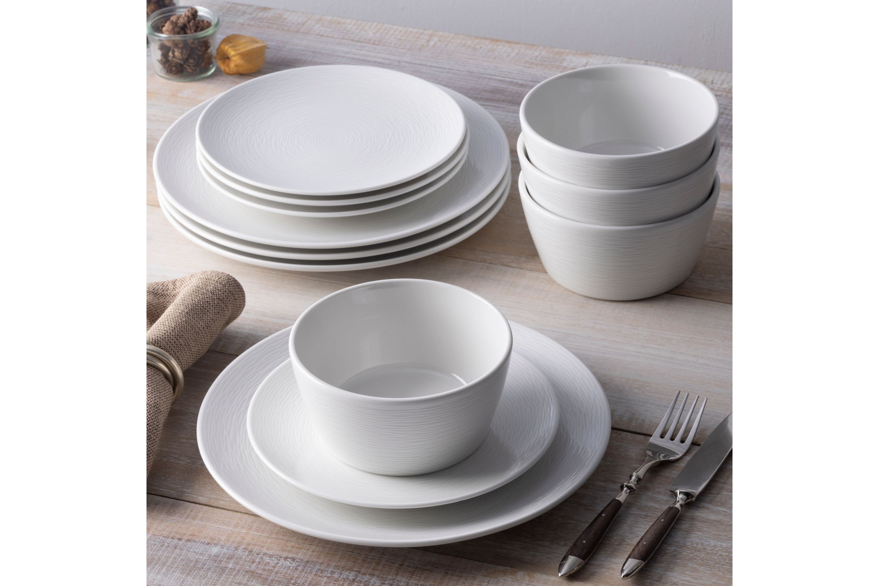 Colorscapes 12-Piece Coupe Dinnerware Set, Service For 4