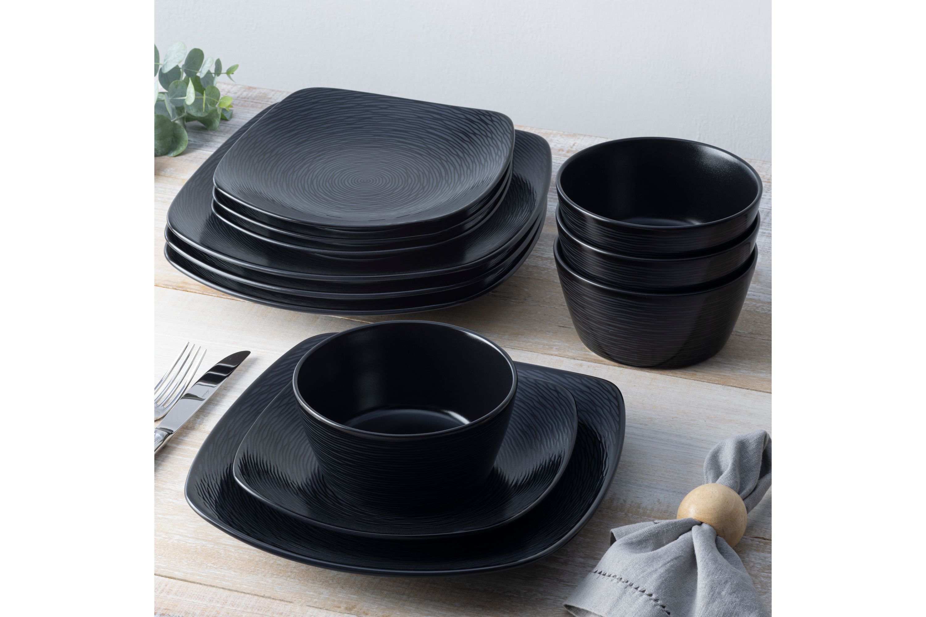 Colorscapes 12-Piece Square Dinnerware Set, Service For 4