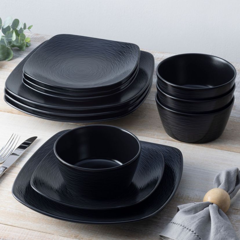 Colorscapes 12-Piece Square Dinnerware Set, Service For 4
