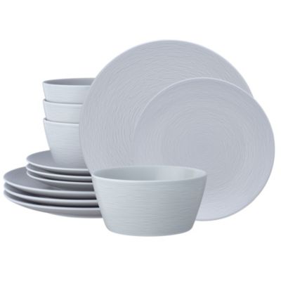 Noritake Colorscapes 12-Piece Coupe Dinnerware Set, Service For 4, Grey