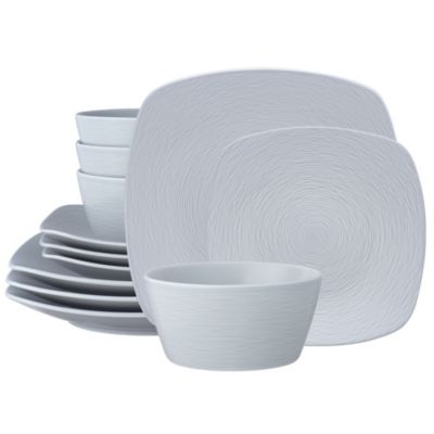 Noritake Colorscapes 12-Piece Square Dinnerware Set, Service For 4, Grey