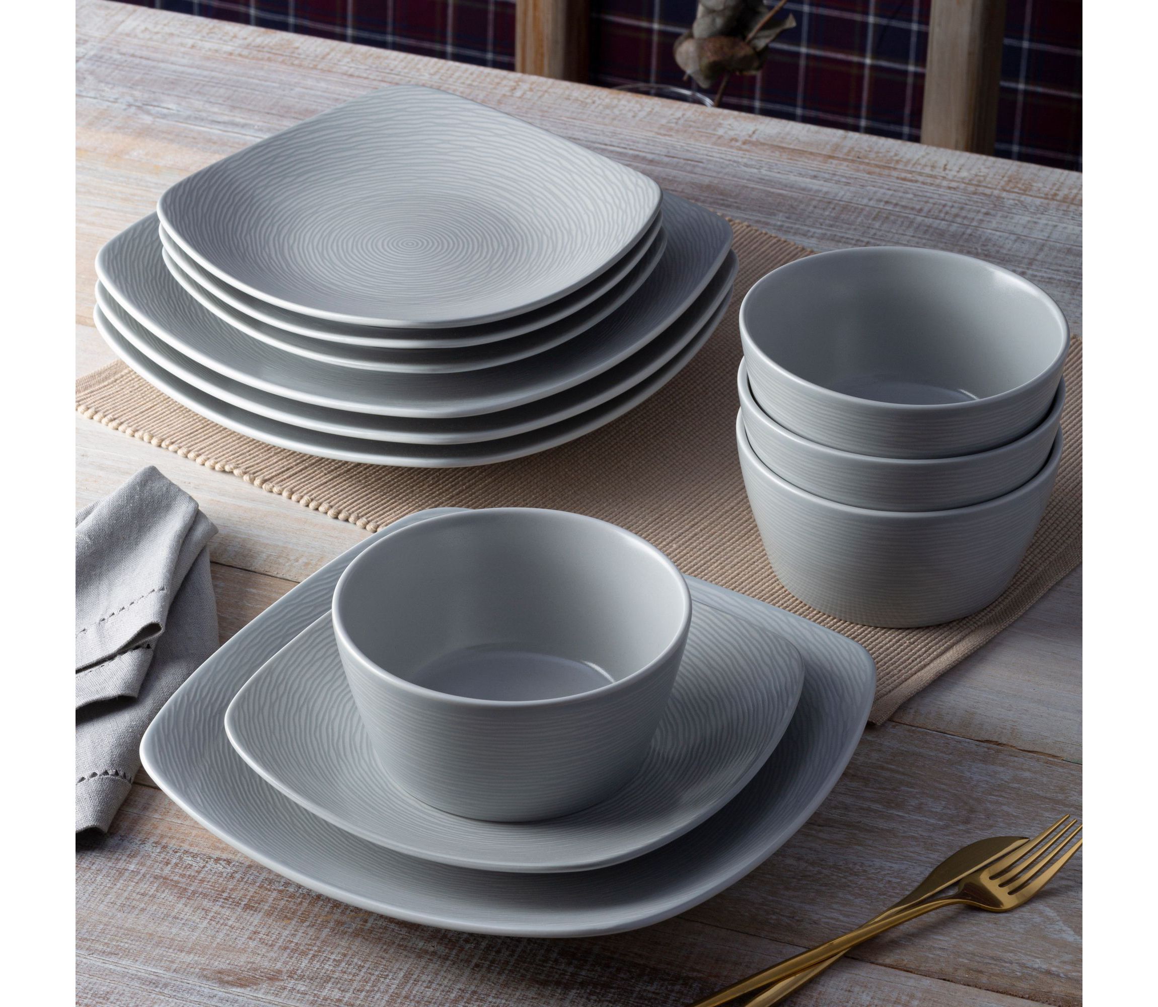 Colorscapes Set Of 4 Square Dinner Plates, 10-3/4"