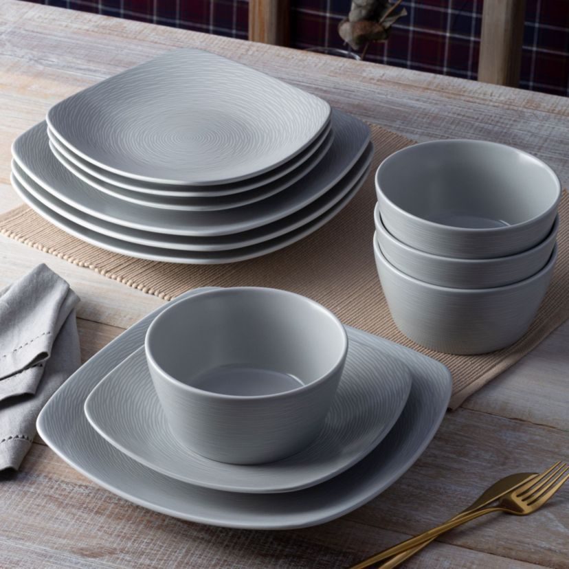 Colorscapes Set Of 4 Square Dinner Plates, 10-3/4"