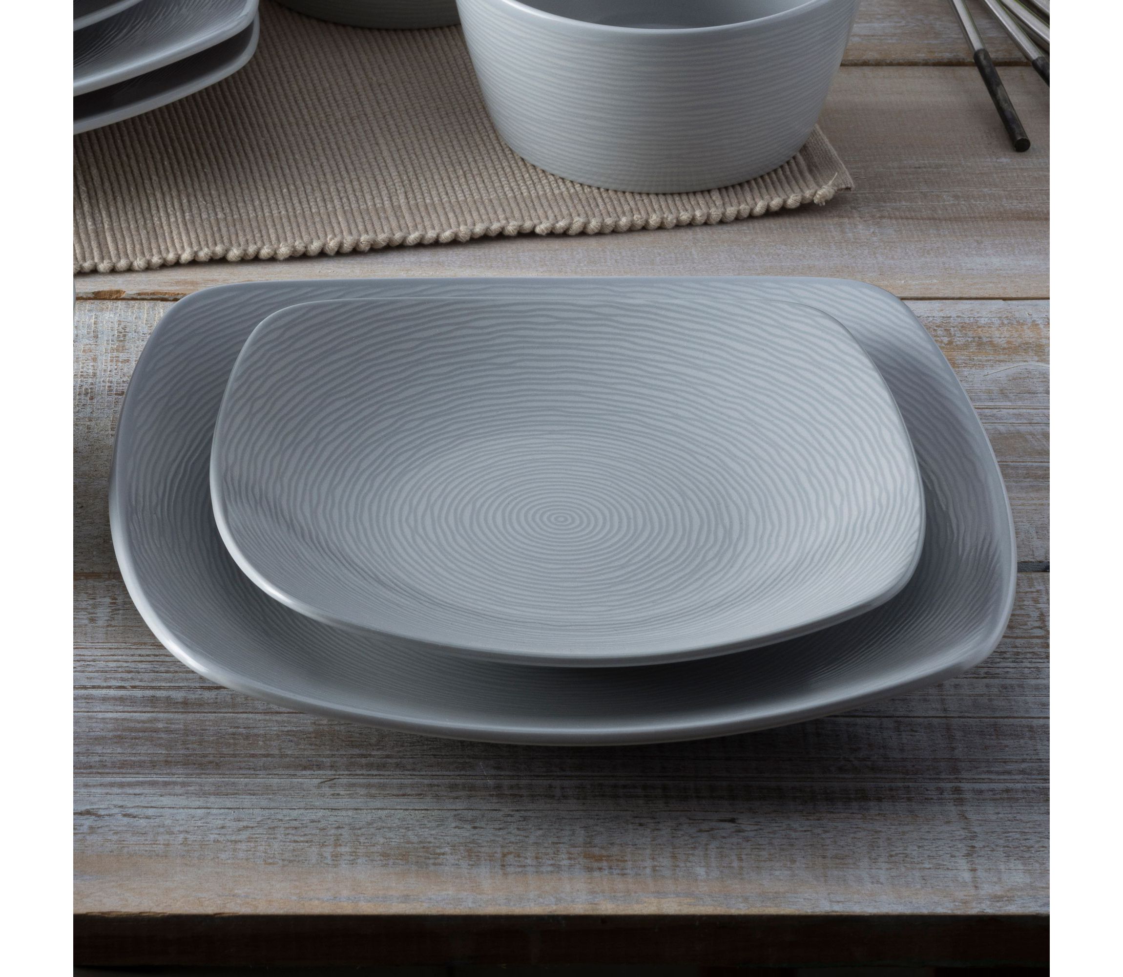 Colorscapes Set Of 4 Square Dinner Plates, 10-3/4"
