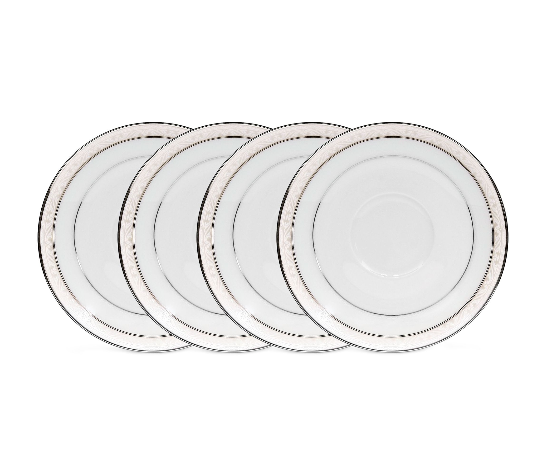 Montvale Platinum Set Of 4 Saucers, 6"