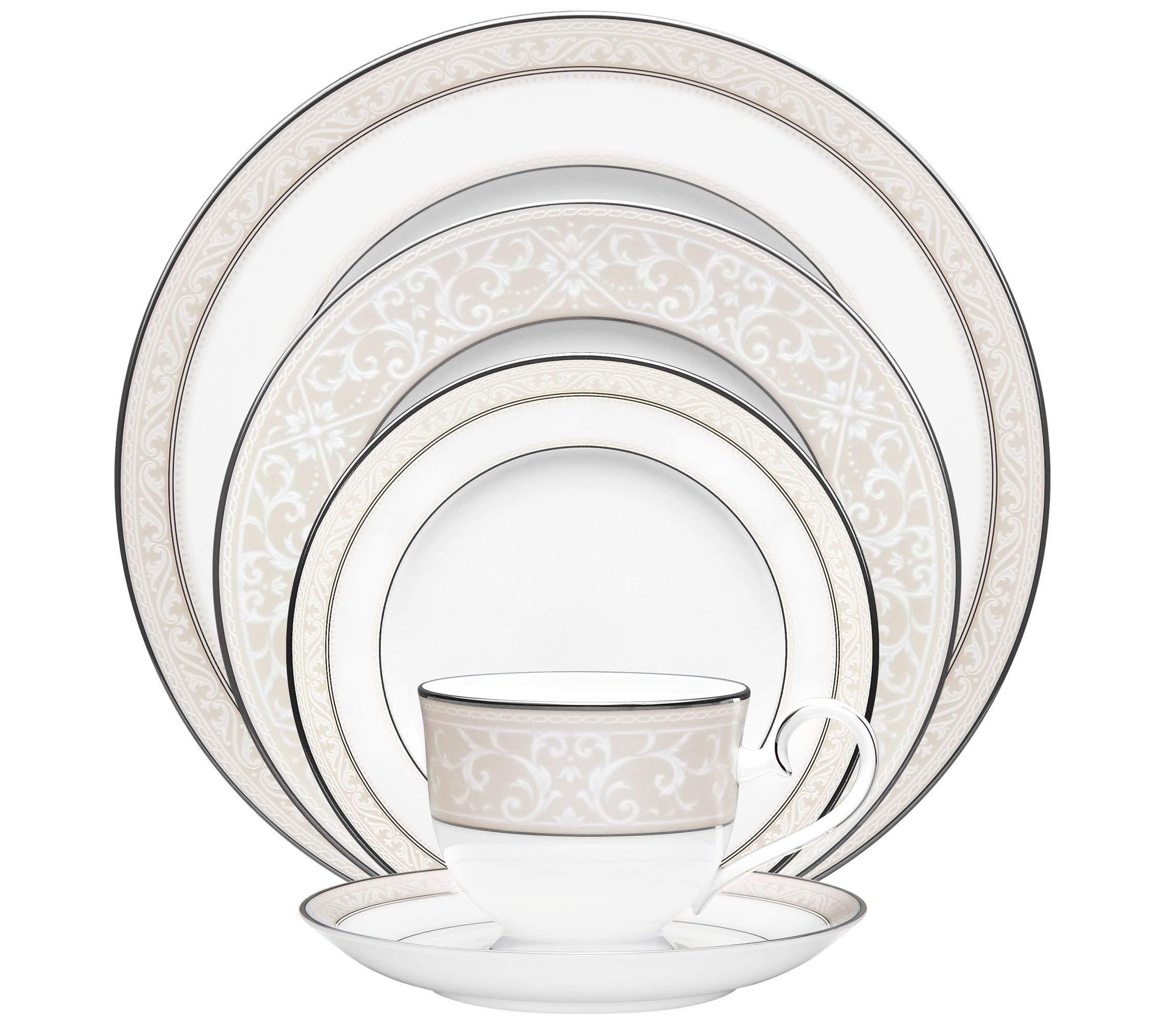 Montvale Platinum Set Of 4 Saucers, 6"