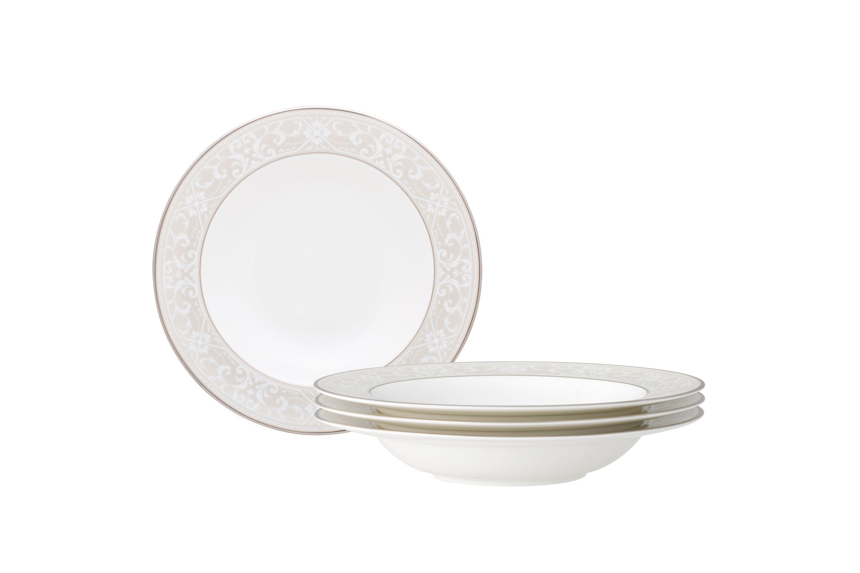Montvale Platinum Set Of 4 Soup Bowls, 8-1/4", 10 Oz.