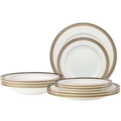 Noritake Brilliance 12-Piece Dinnerware Set, Service for 4, Gold