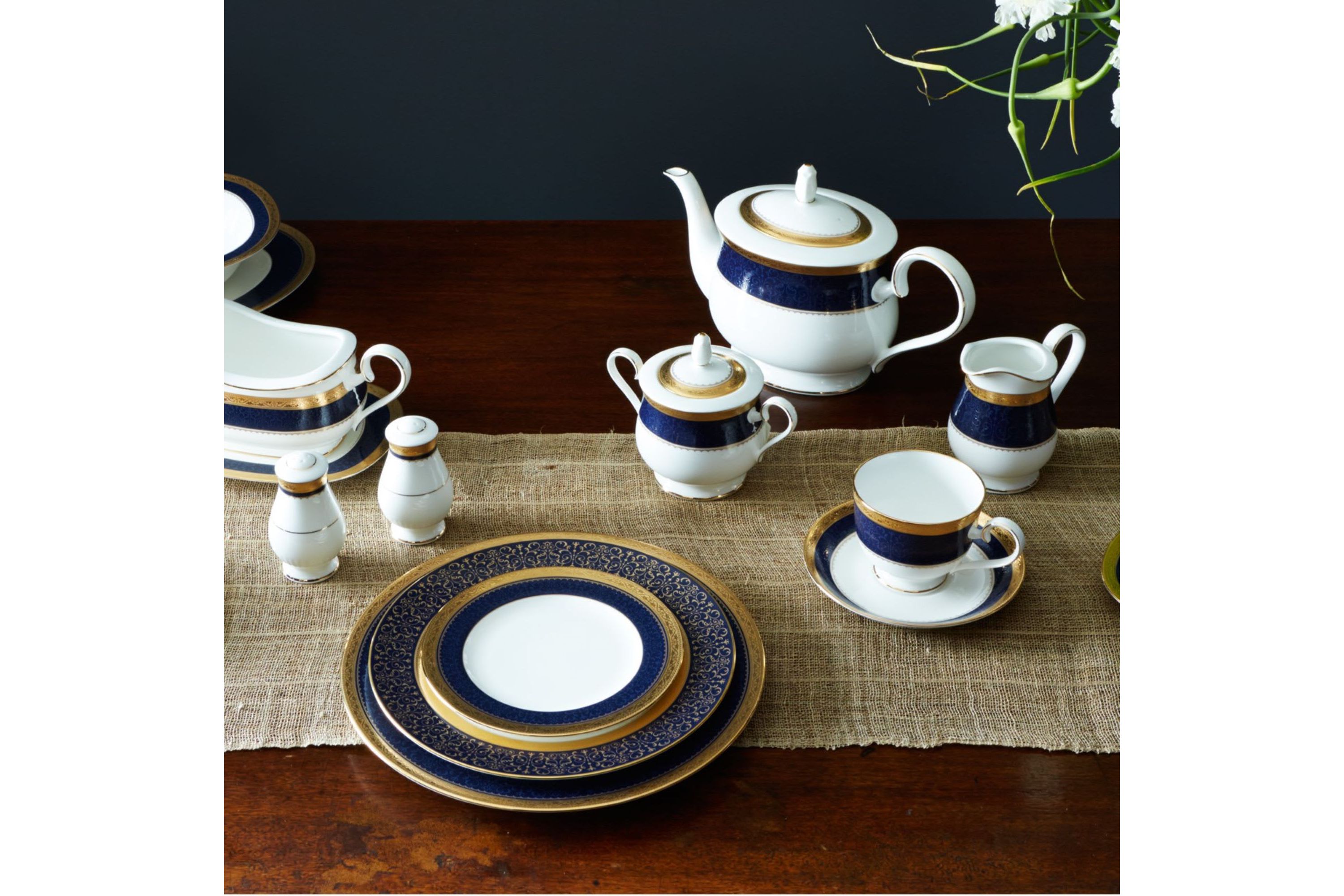 Odessa Cobalt Gold Sugar & Creamer Set