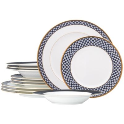 Noritake Blueshire 12-Piece Dinnerware Set, Service for 4, Blue
