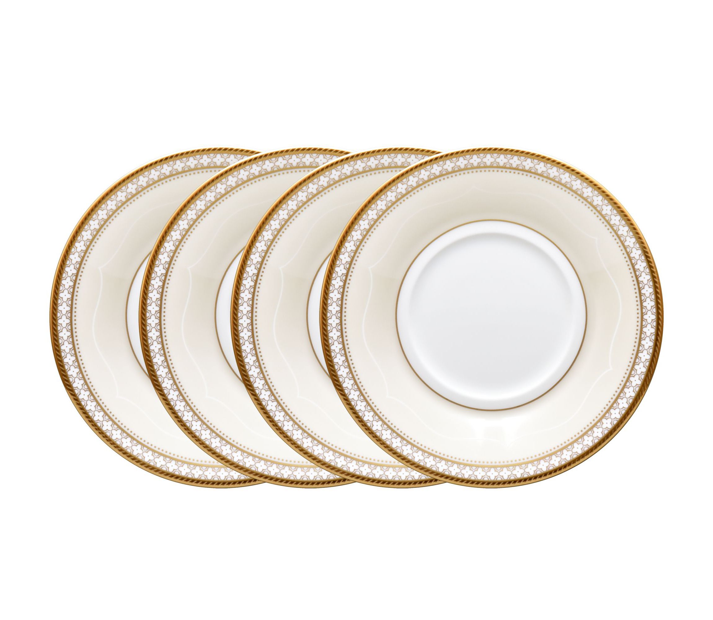 Trefolio Gold Set Of 4 Saucers, 6"