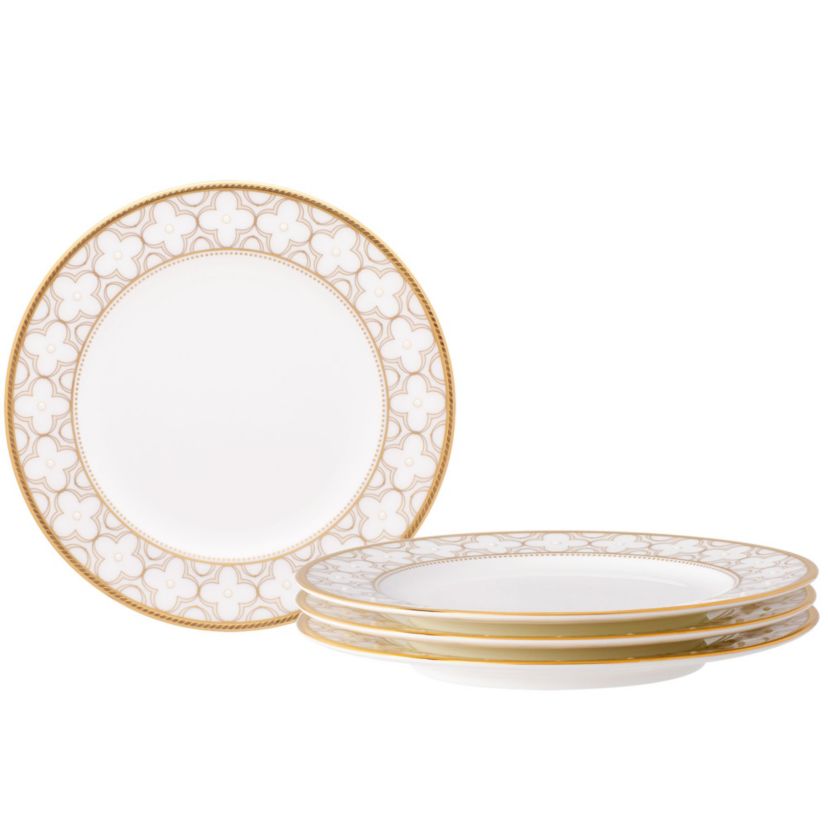 Trefolio Gold Set Of 4 Bread & Butter/Appetizer Plates, 6-1/2"