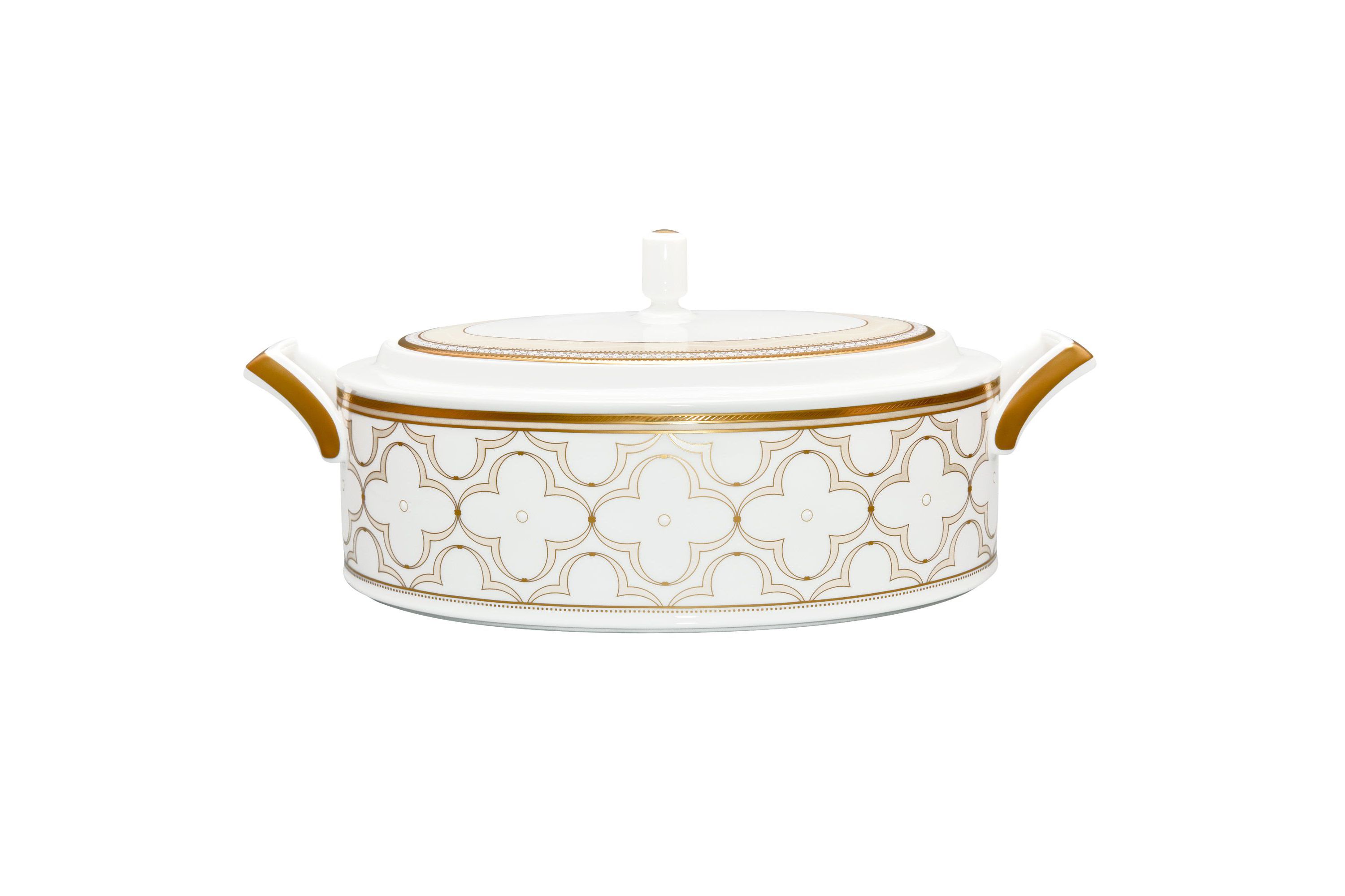 Trefolio Gold Covered Vegetable Bowl, 67 Oz.