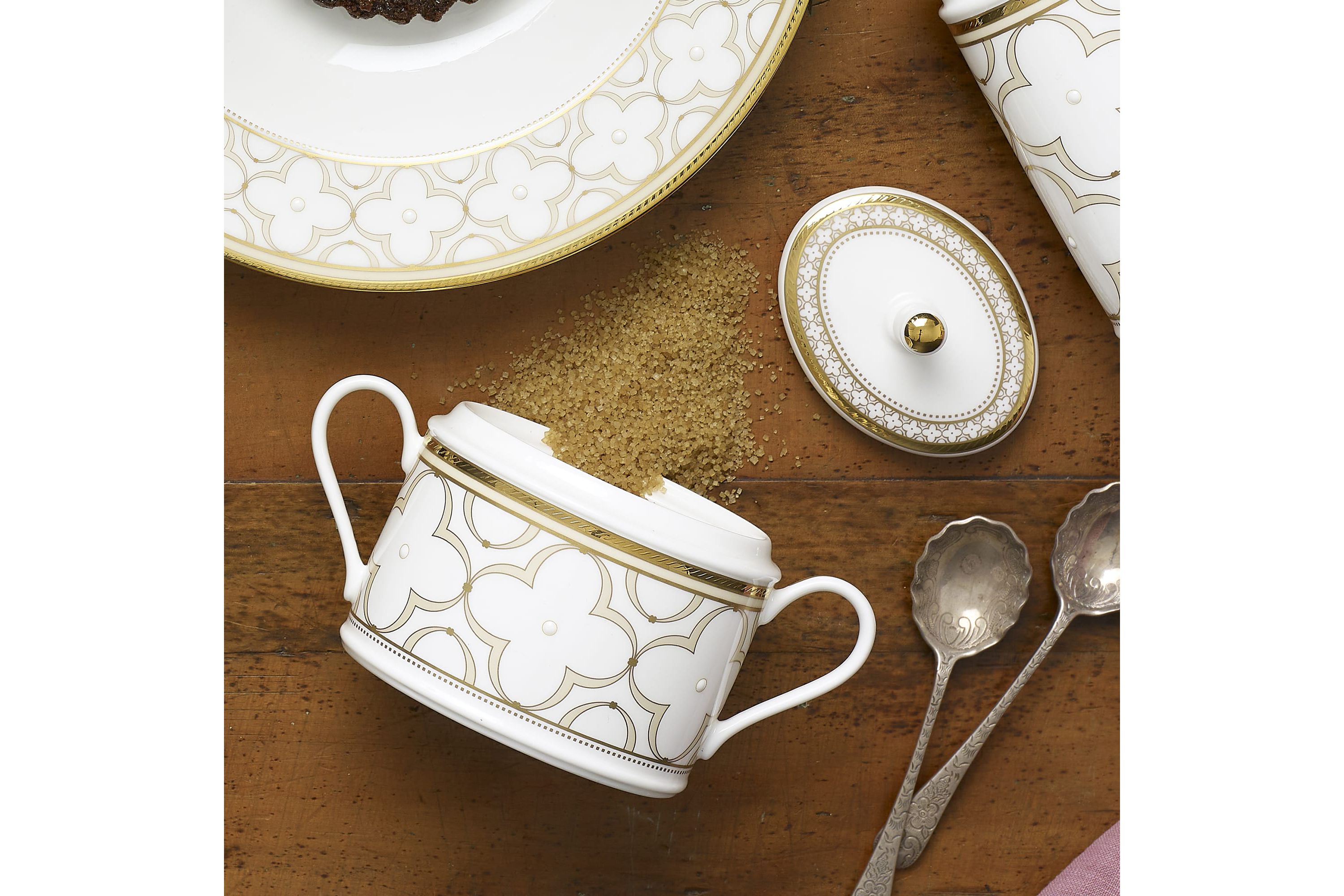 Trefolio Gold Sugar & Creamer Set