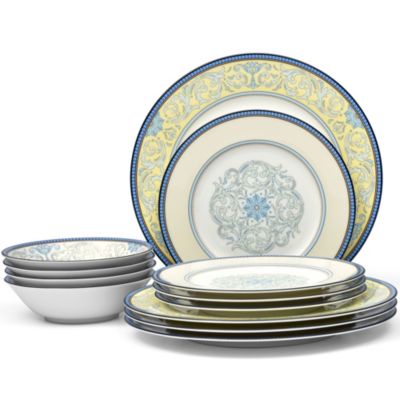 Noritake Menorca Palace 12-Piece Dinnerware Set, Service for 4, Pink