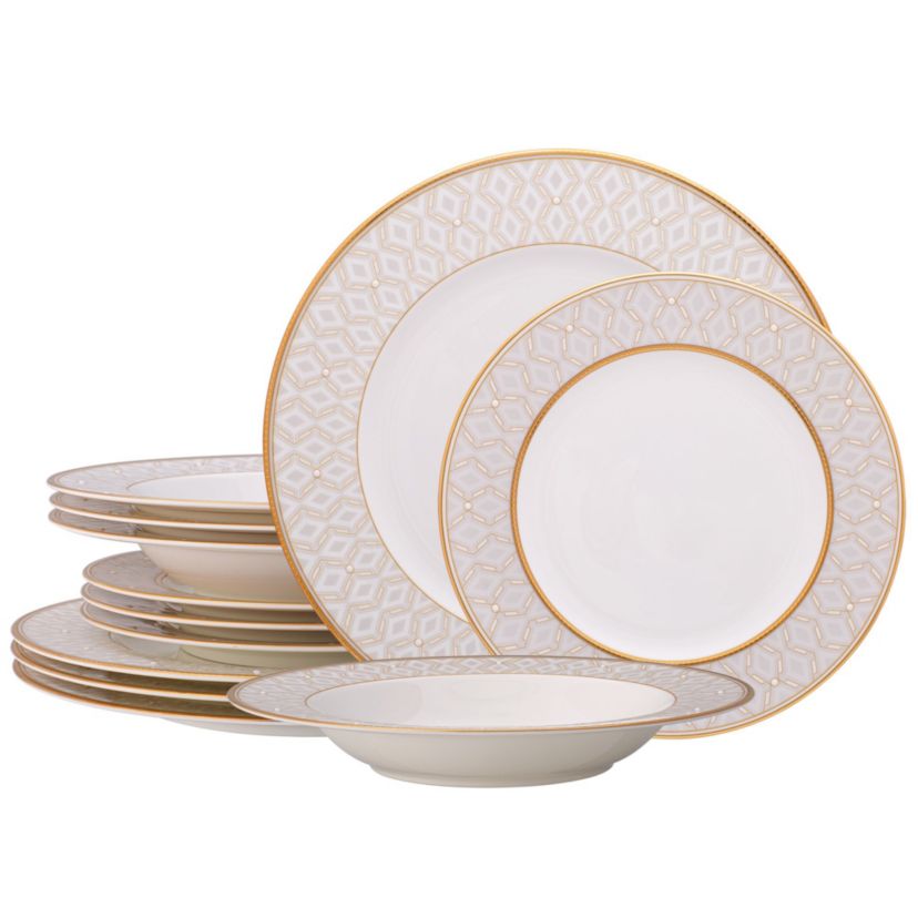 Noble Pearl 12-Piece Dinnerware Set, Service for 4