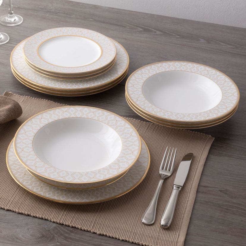 Noble Pearl 12-Piece Dinnerware Set, Service for 4