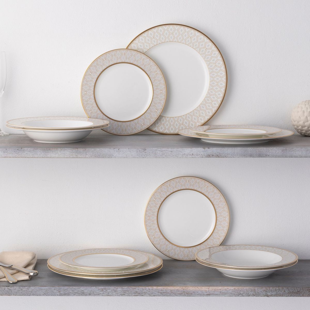 Noble Pearl Set Of 4 Soup Bowls, 8 1/2" 12 oz.