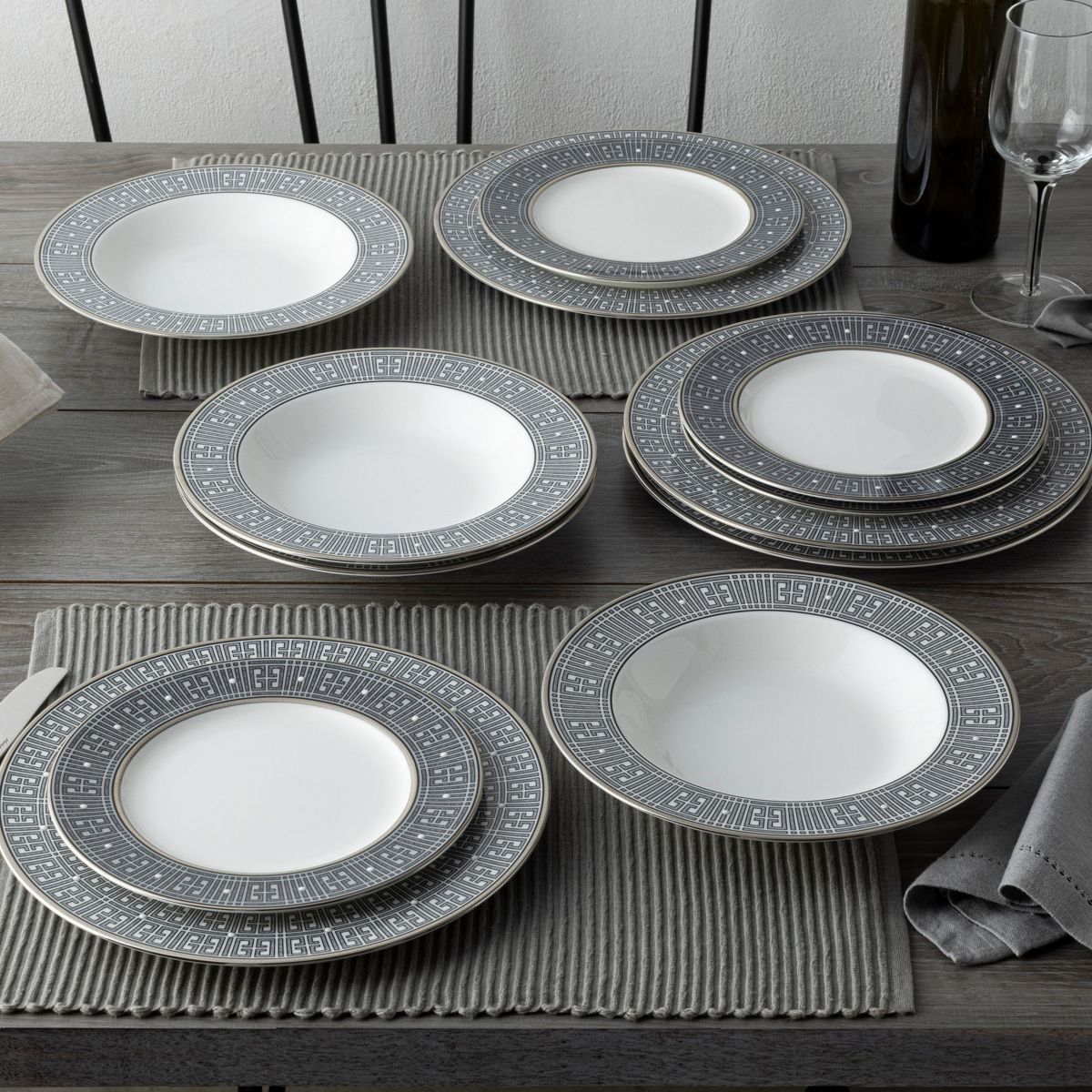 Infinity 12-Piece Dinnerware Set, Service for 4