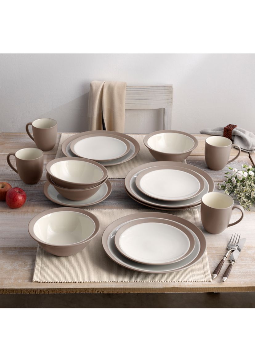 Colorwave Clay Curve 16 Piece Dinnerware Set