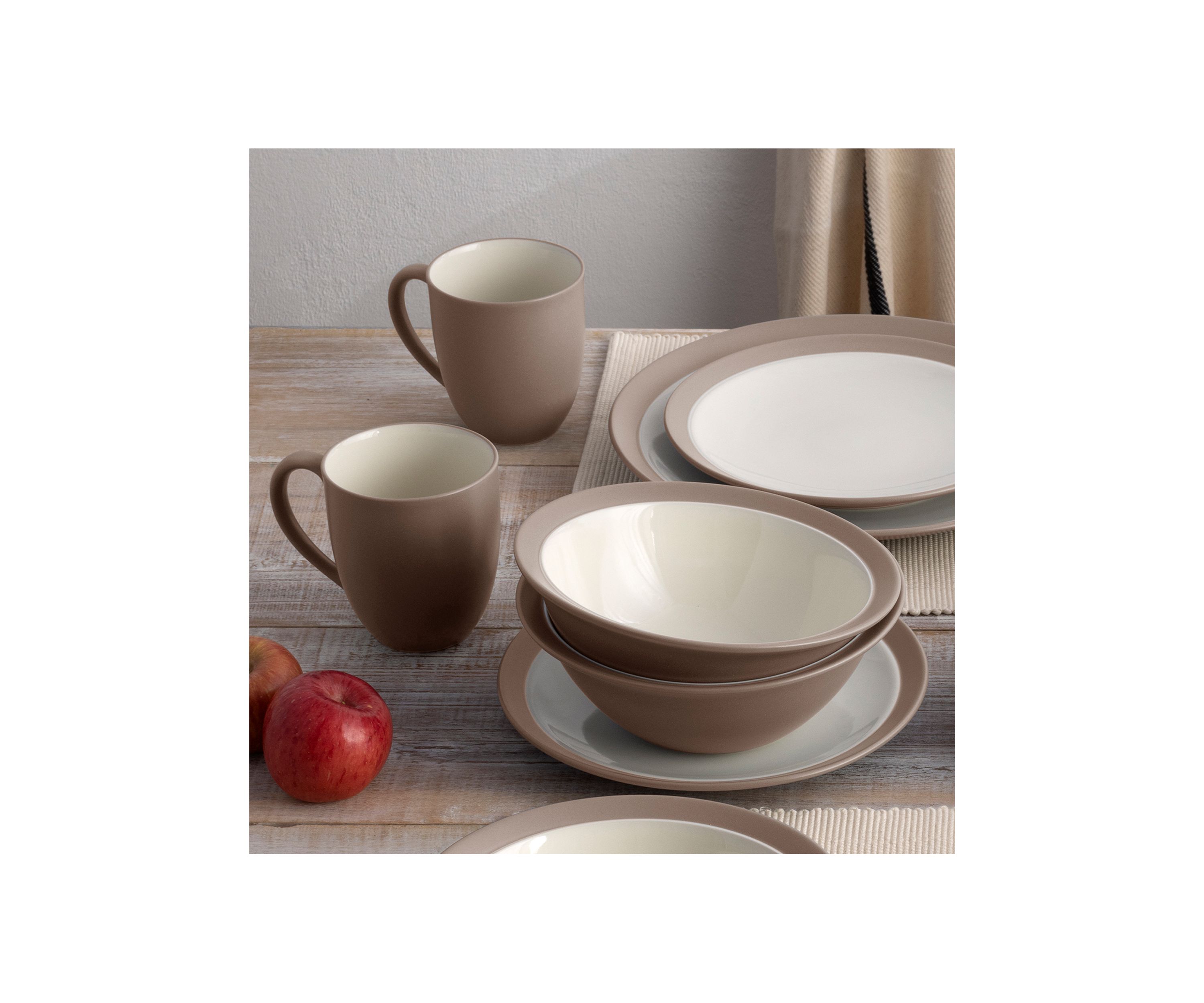 Colorwave Clay Curve 16 Piece Dinnerware Set