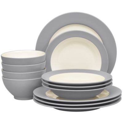Noritake Colorwave 12 Piece Rim Dinnerware Set, Service for 4