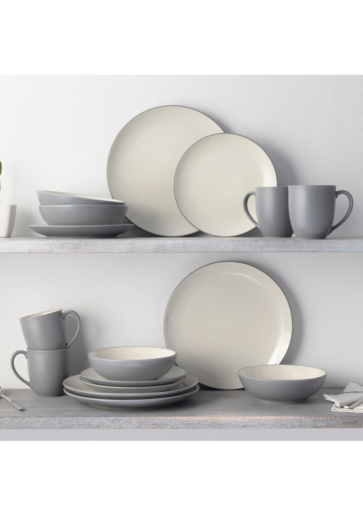 Colorwave Slate Coupe 16 Piece Dinnerware Set