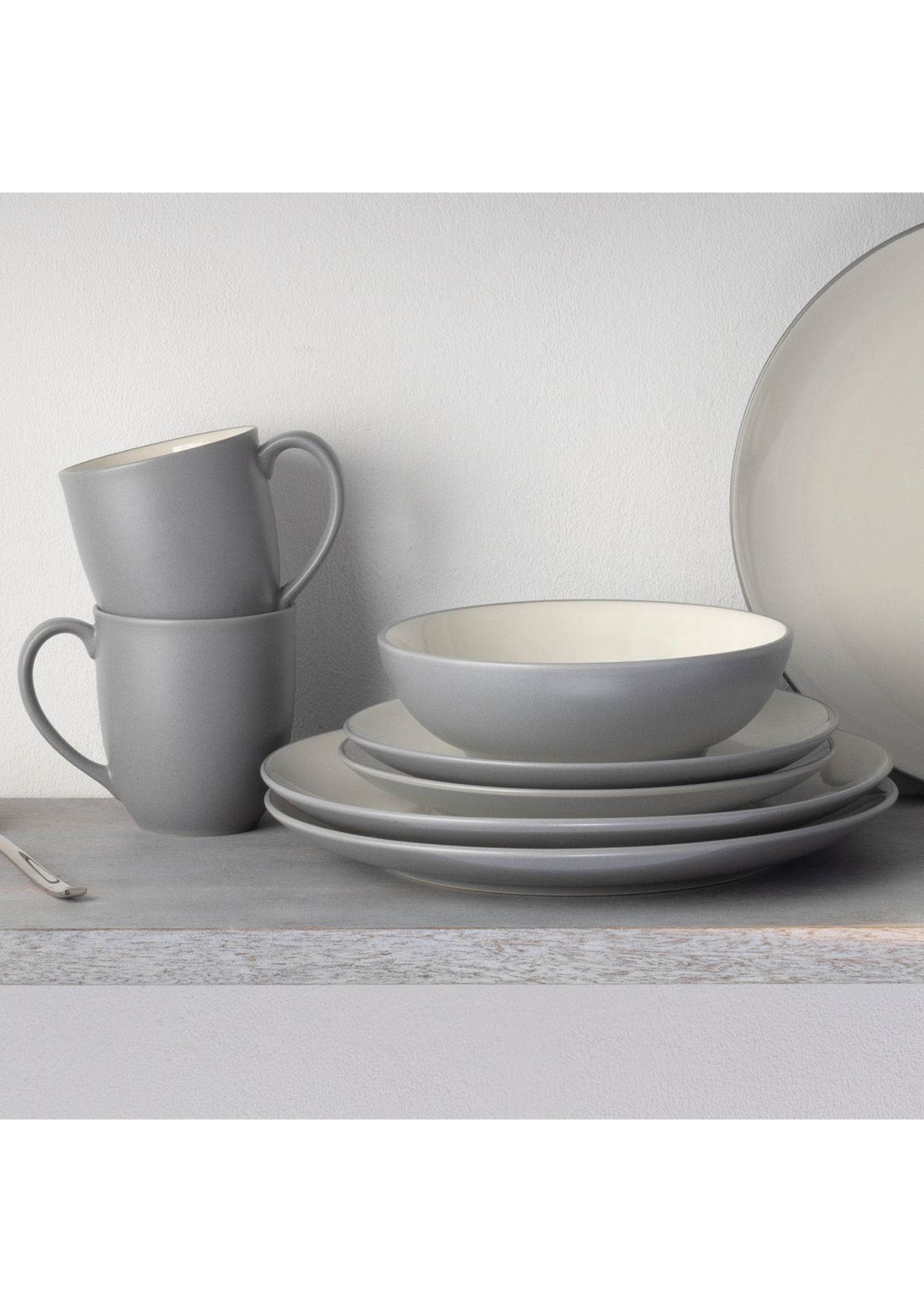 Colorwave Slate Coupe 16 Piece Dinnerware Set