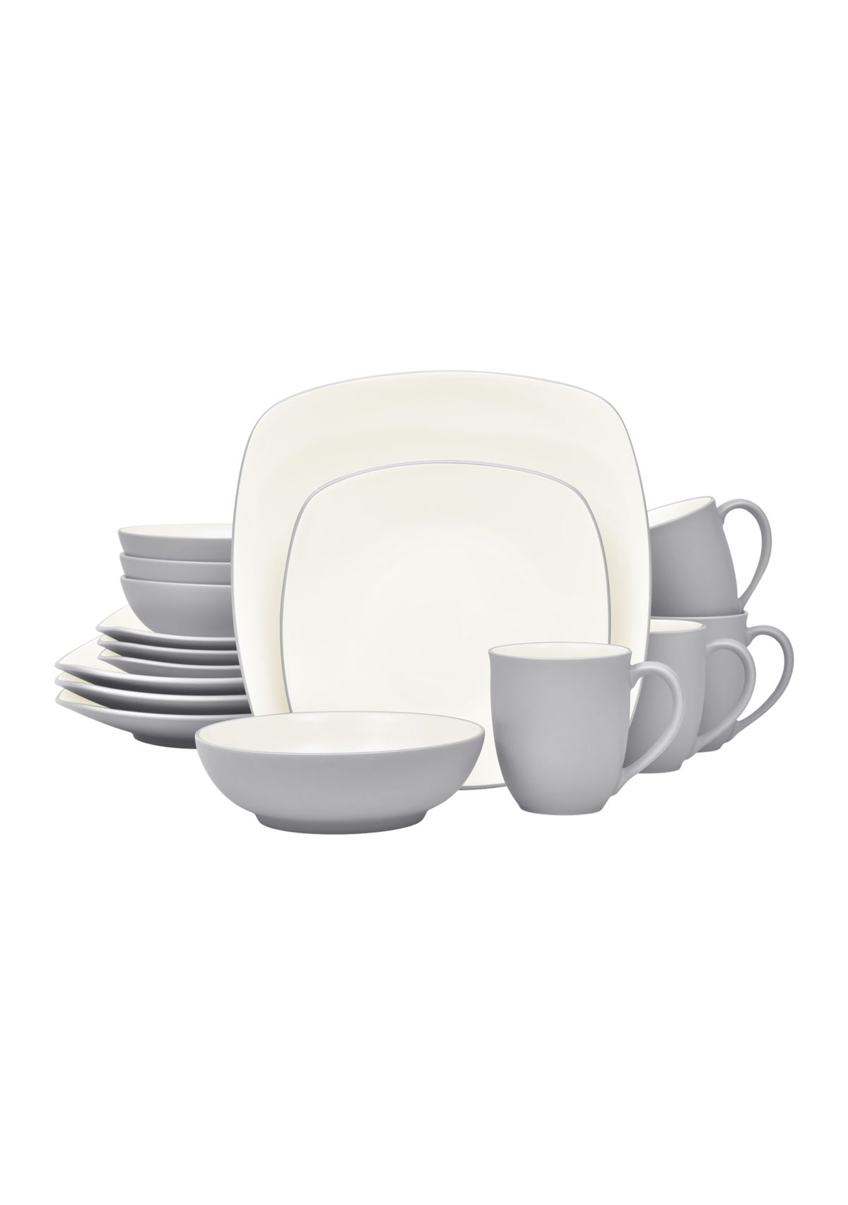 Colorwave Slate Square 16 Piece Dinnerware Set