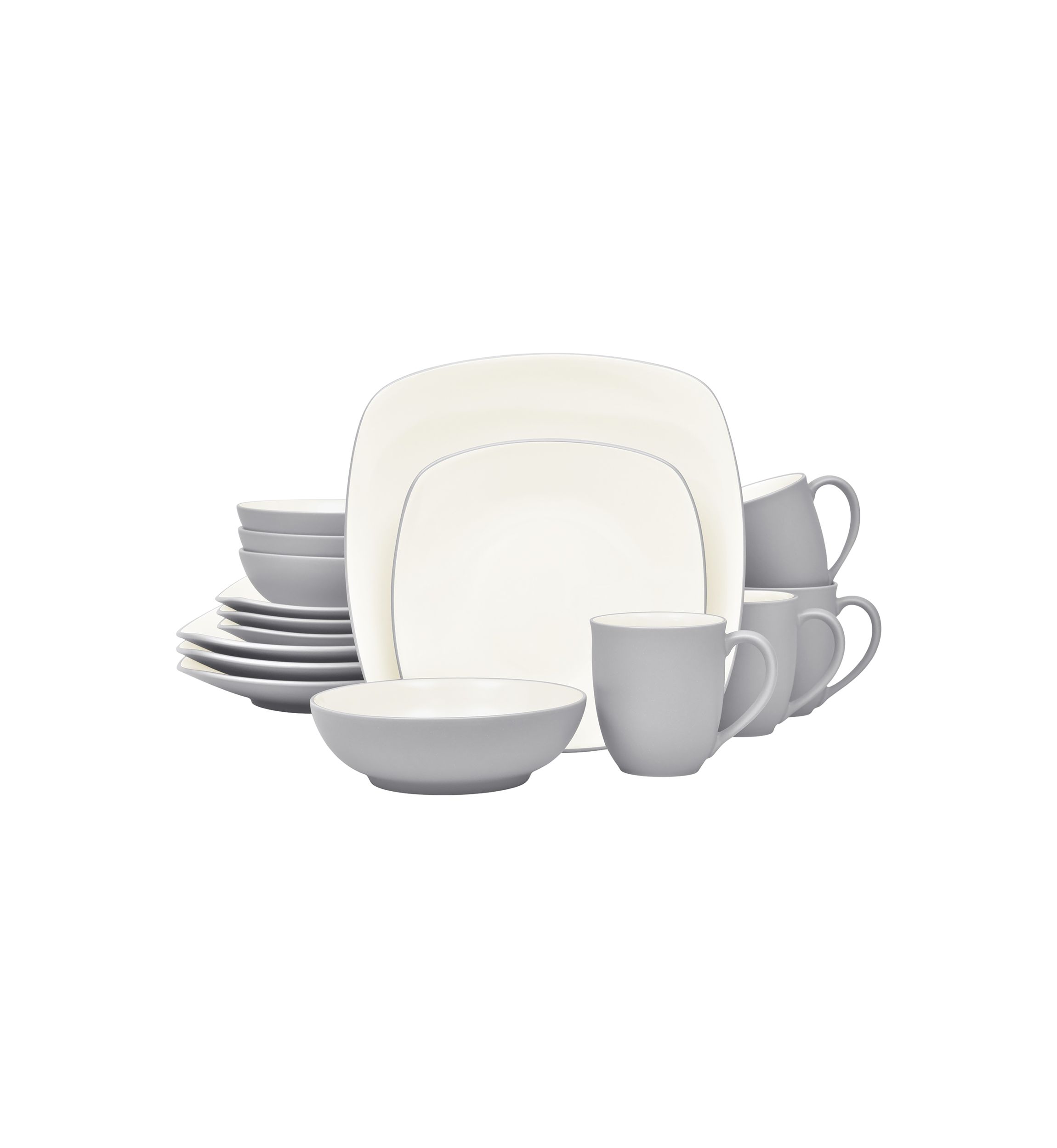 Colorwave Slate Square 16 Piece Dinnerware Set