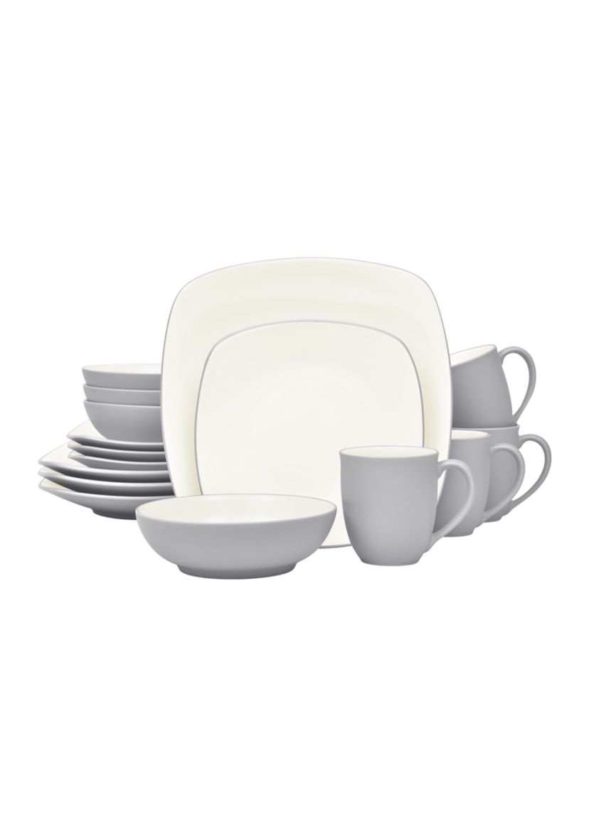 Colorwave Slate Square 16 Piece Dinnerware Set