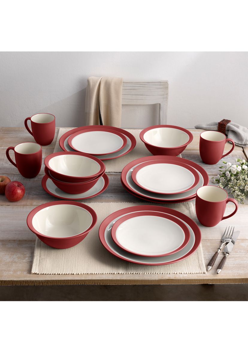 Colorwave Raspberry Curve 16 Piece Dinnerware Set