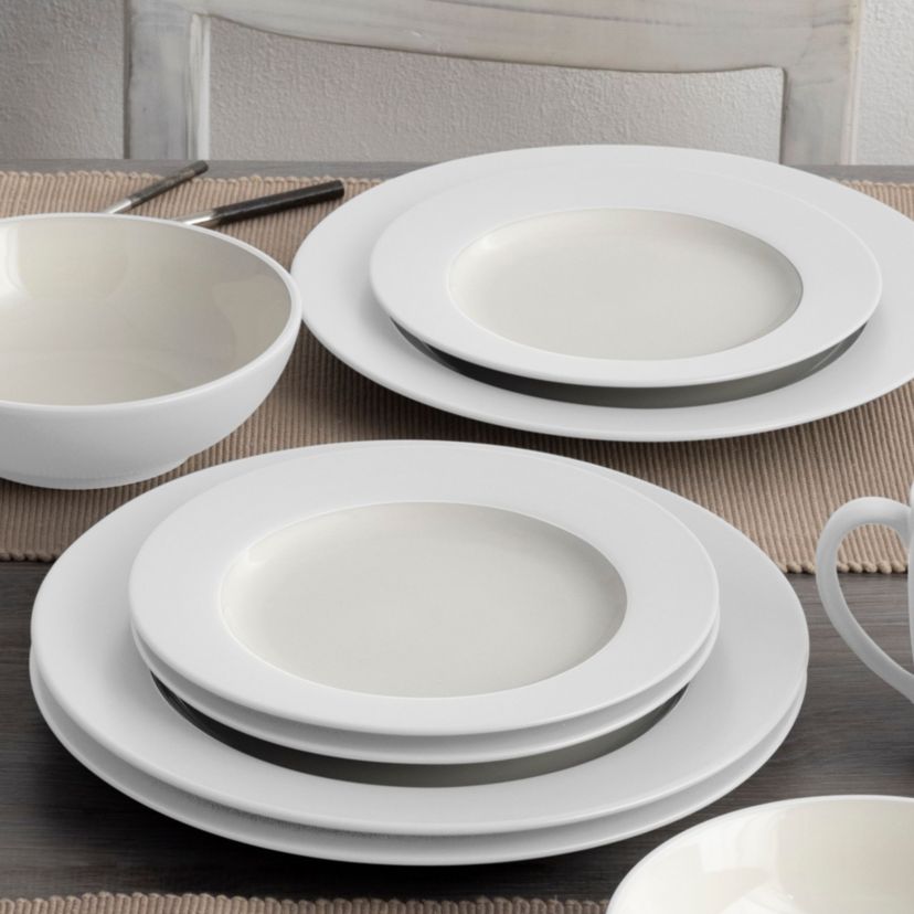 Colorwave Set Of 4 Rim Dinner Plates, 11"