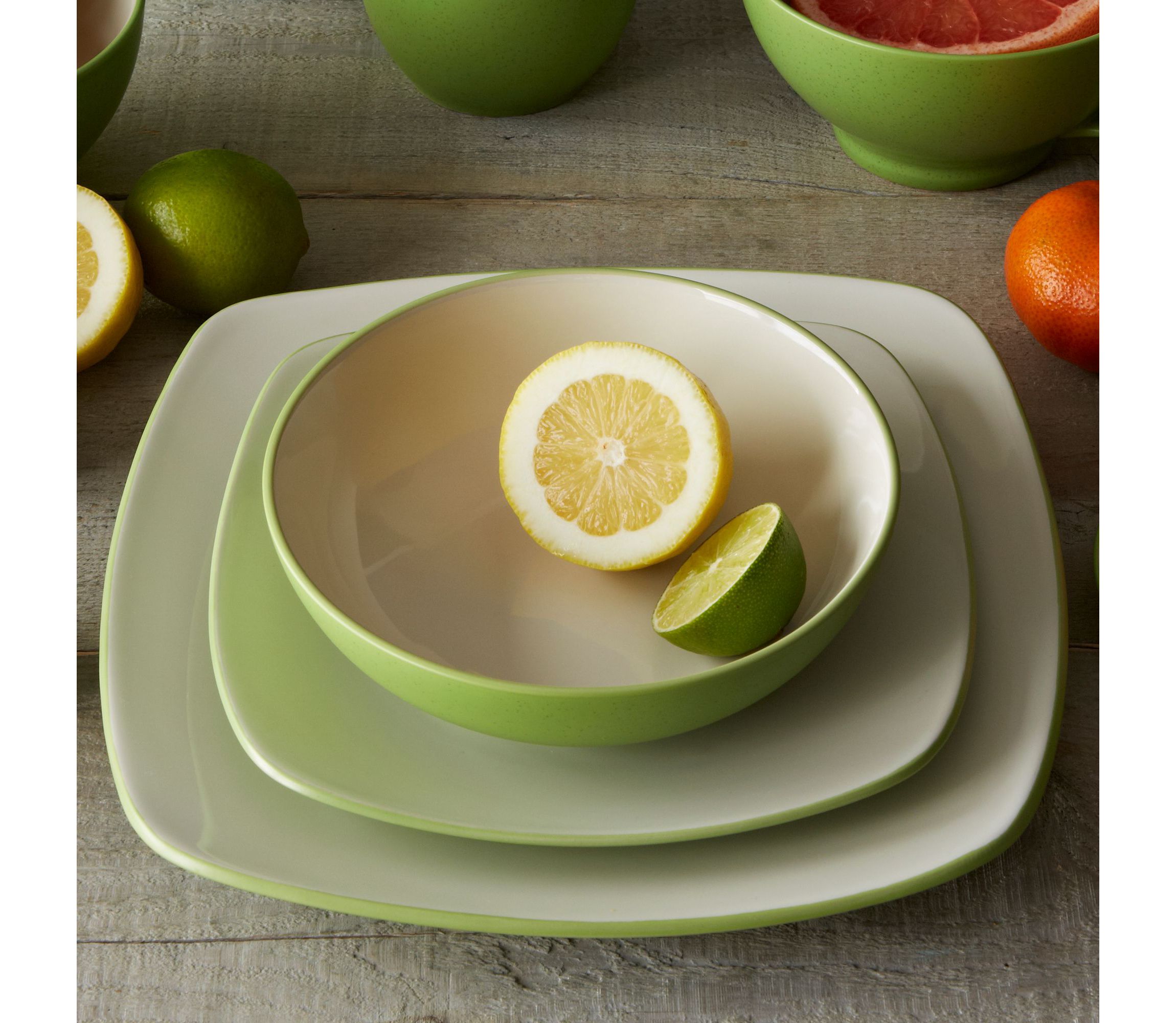 Colorwave Set Of 4 Square Dinner Plates, 10-3/4"