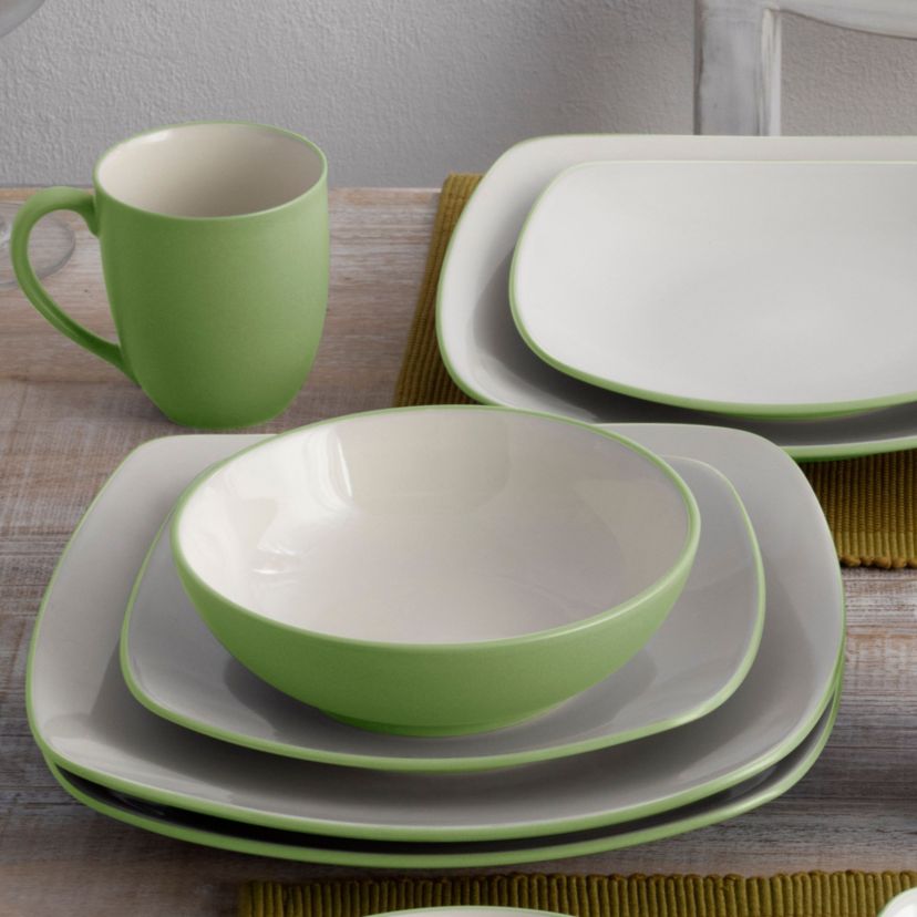 Colorwave Set Of 4 Square Dinner Plates, 10-3/4"