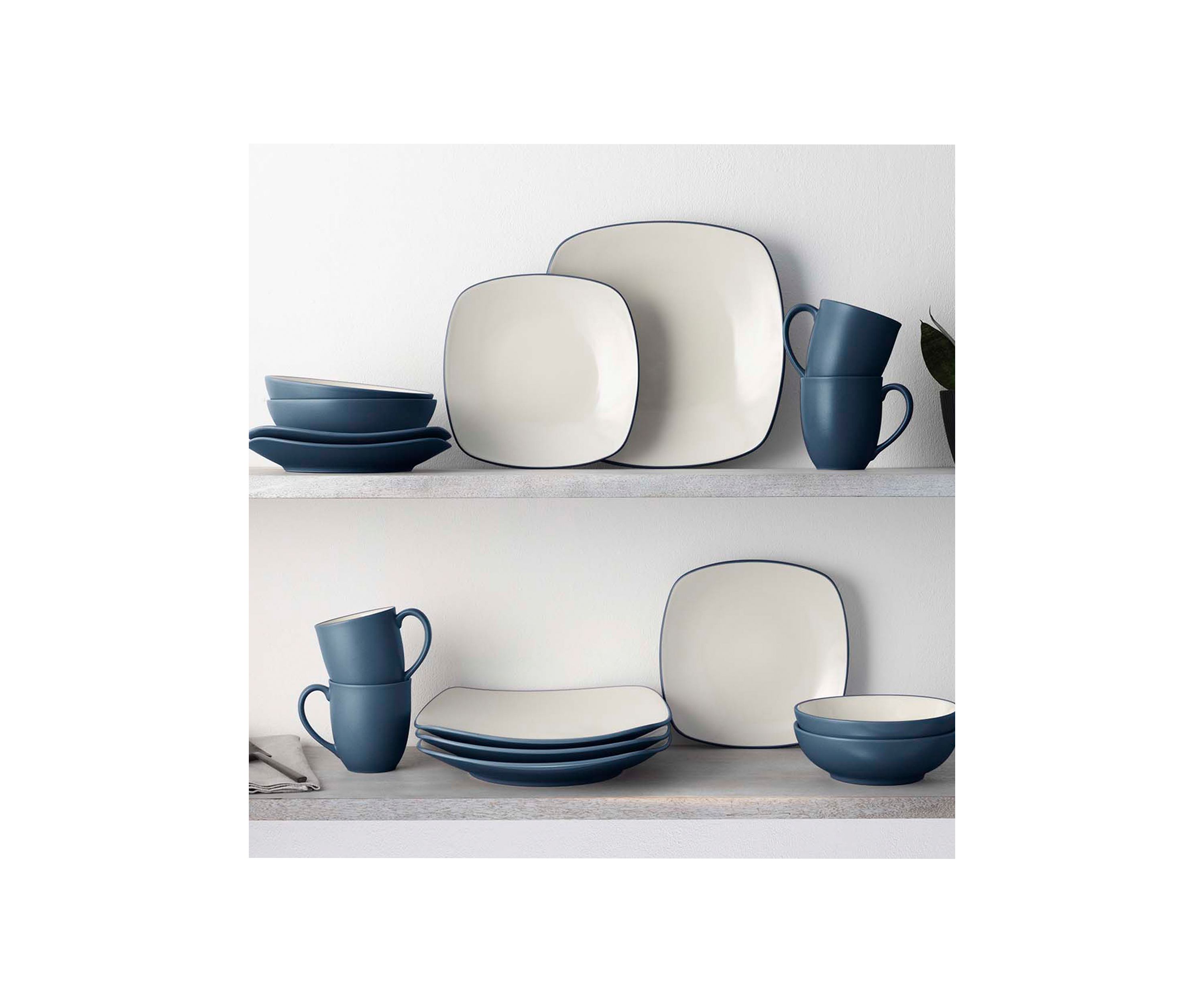 Colorwave Blue Square 16 Piece Dinnerware Set