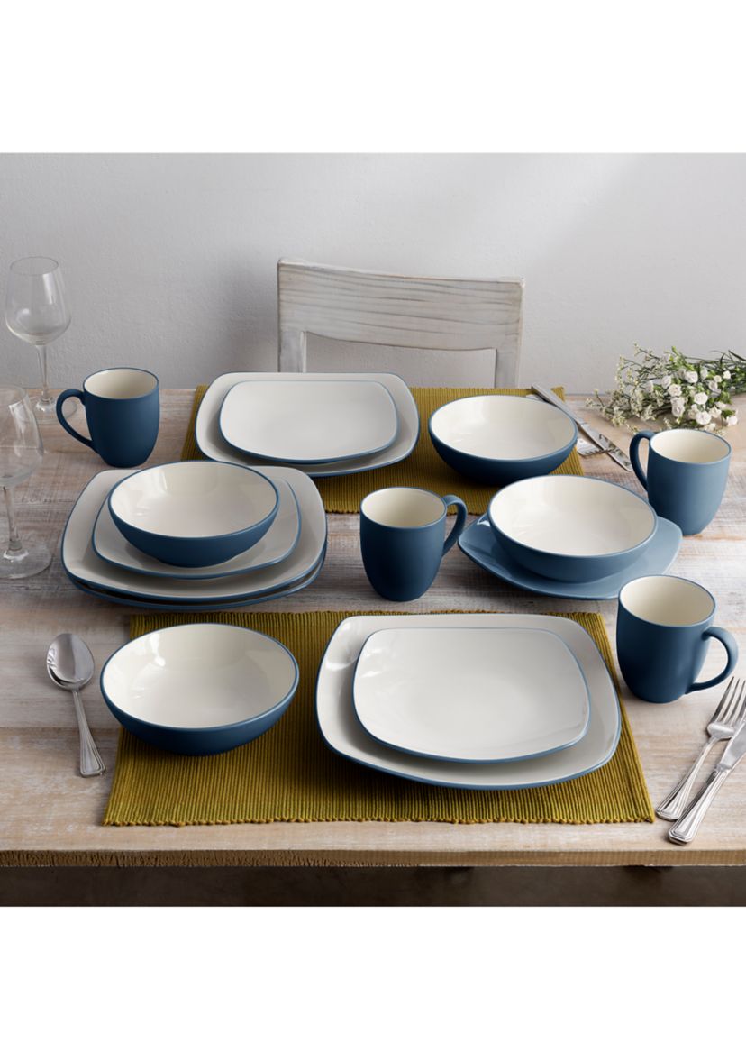 Colorwave Blue Square 16 Piece Dinnerware Set