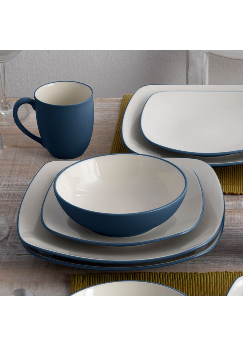 Colorwave Blue Square 16 Piece Dinnerware Set