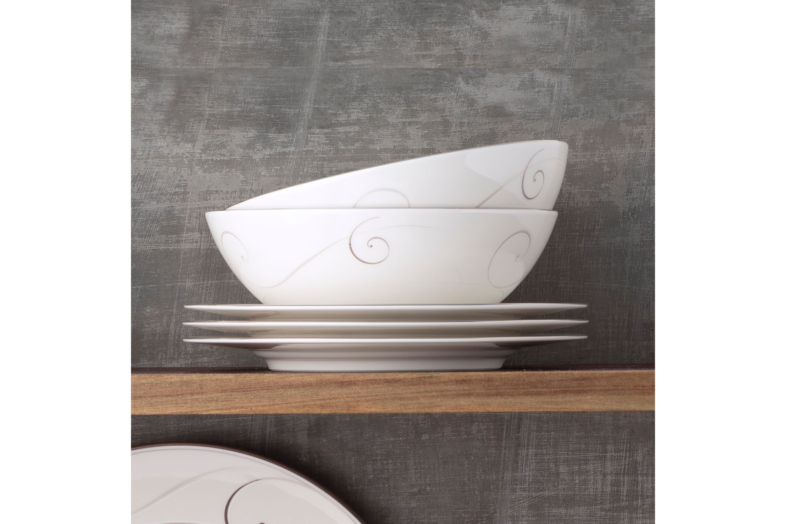 Platinum Wave 12-Piece Set, Service For 4 (Four Ea. 405, 406, 500)
