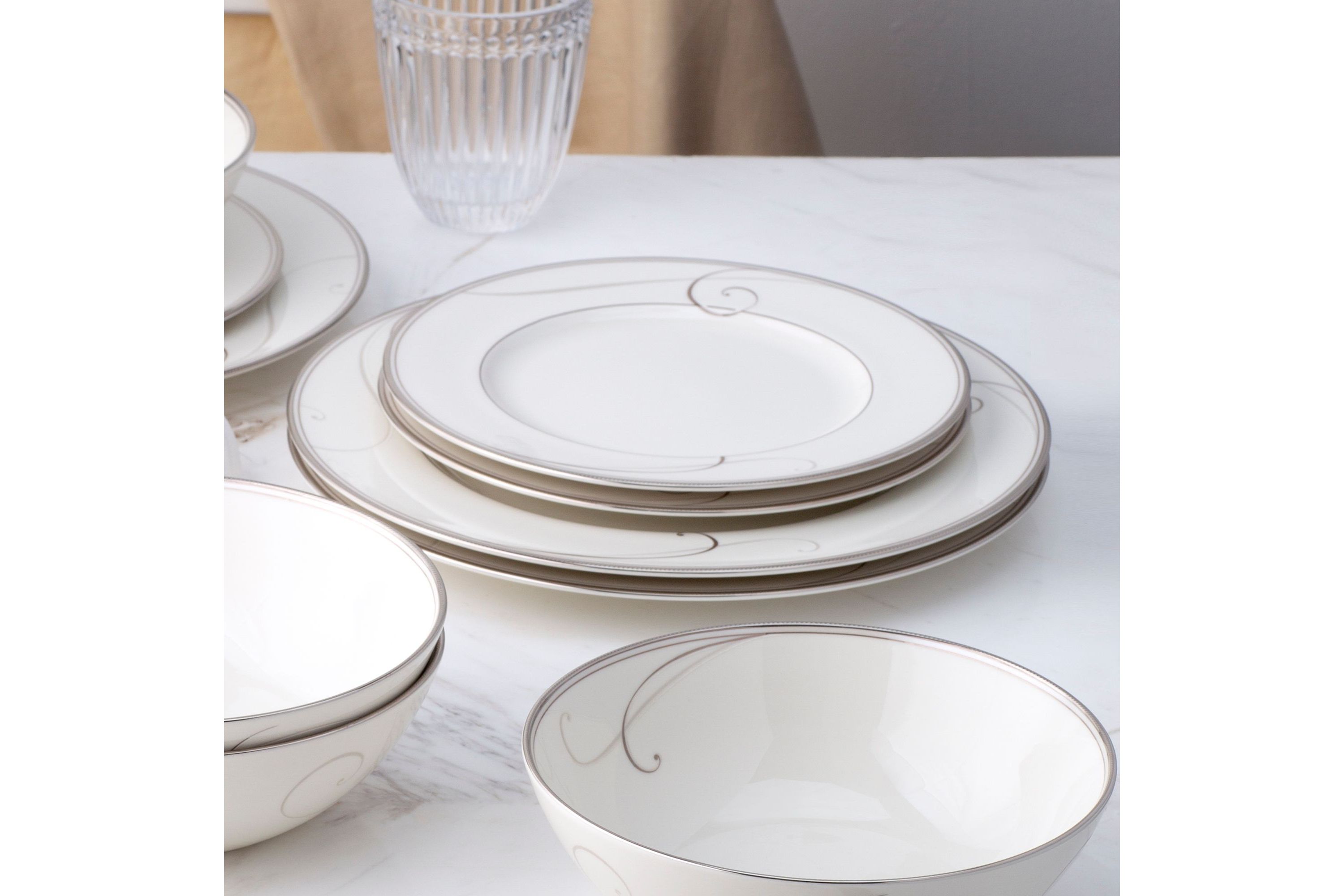 Platinum Wave 12-Piece Set, Service For 4 (Four Ea. 405, 406, 500)