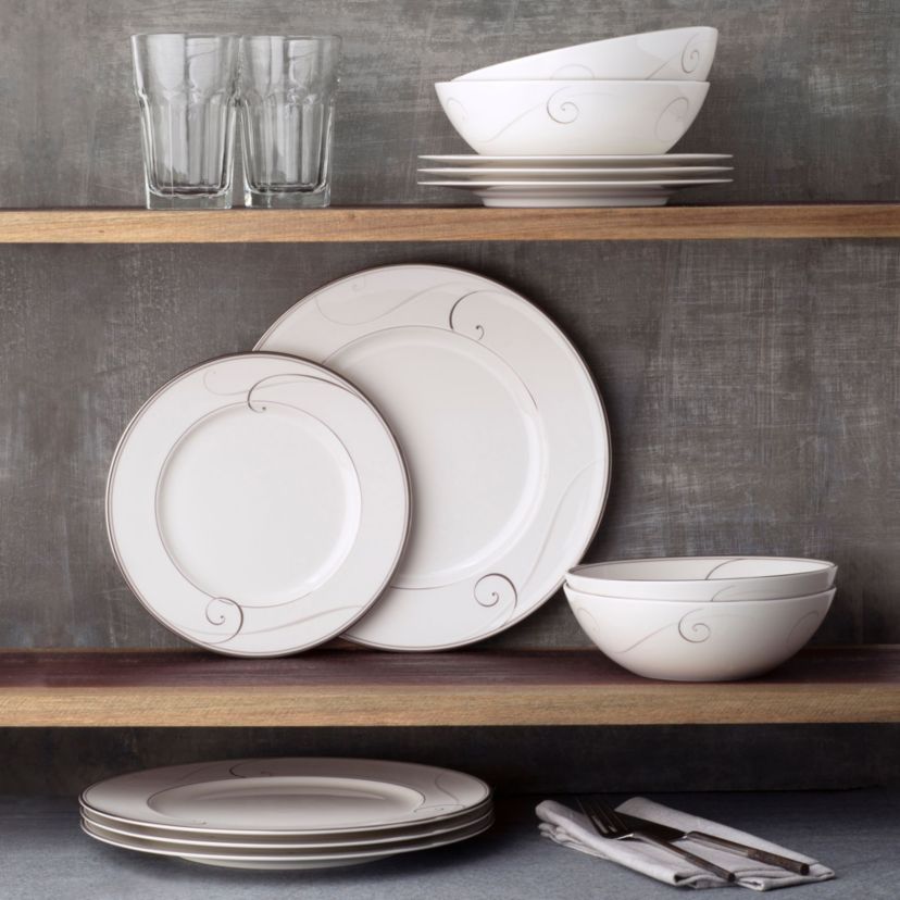 Platinum Wave 12-Piece Set, Service For 4 (Four Ea. 405, 406, 500)