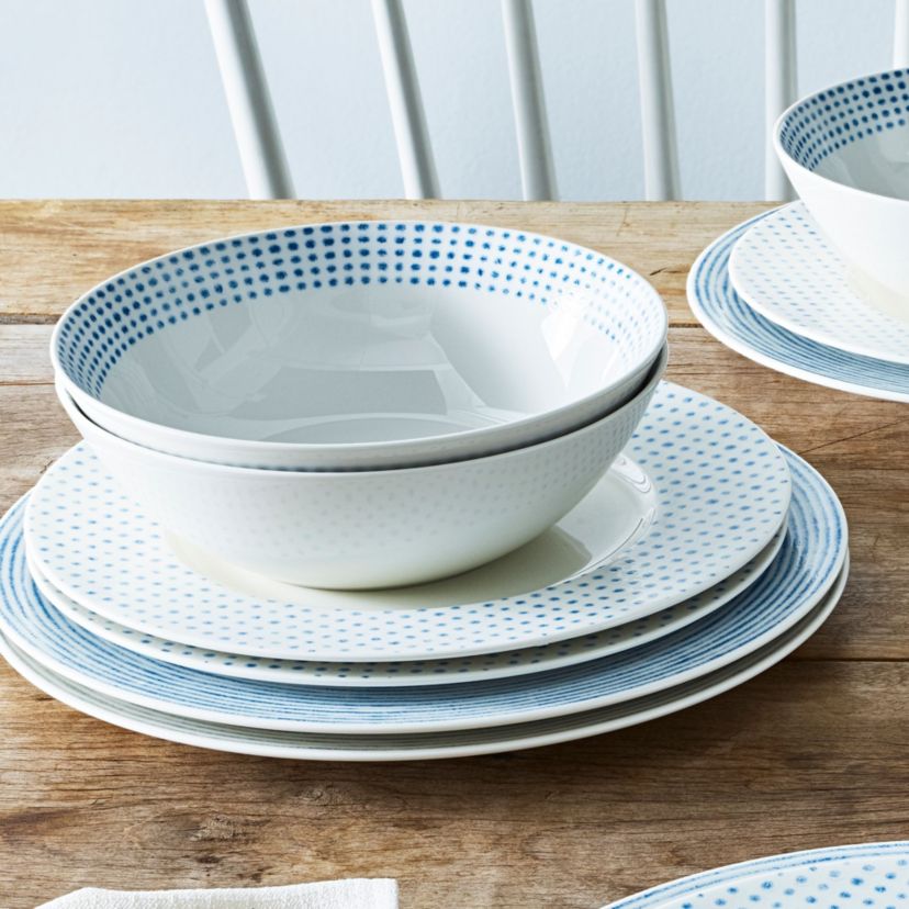 Hammock 12-Piece Rim Dinnerware Set, Service for 4
