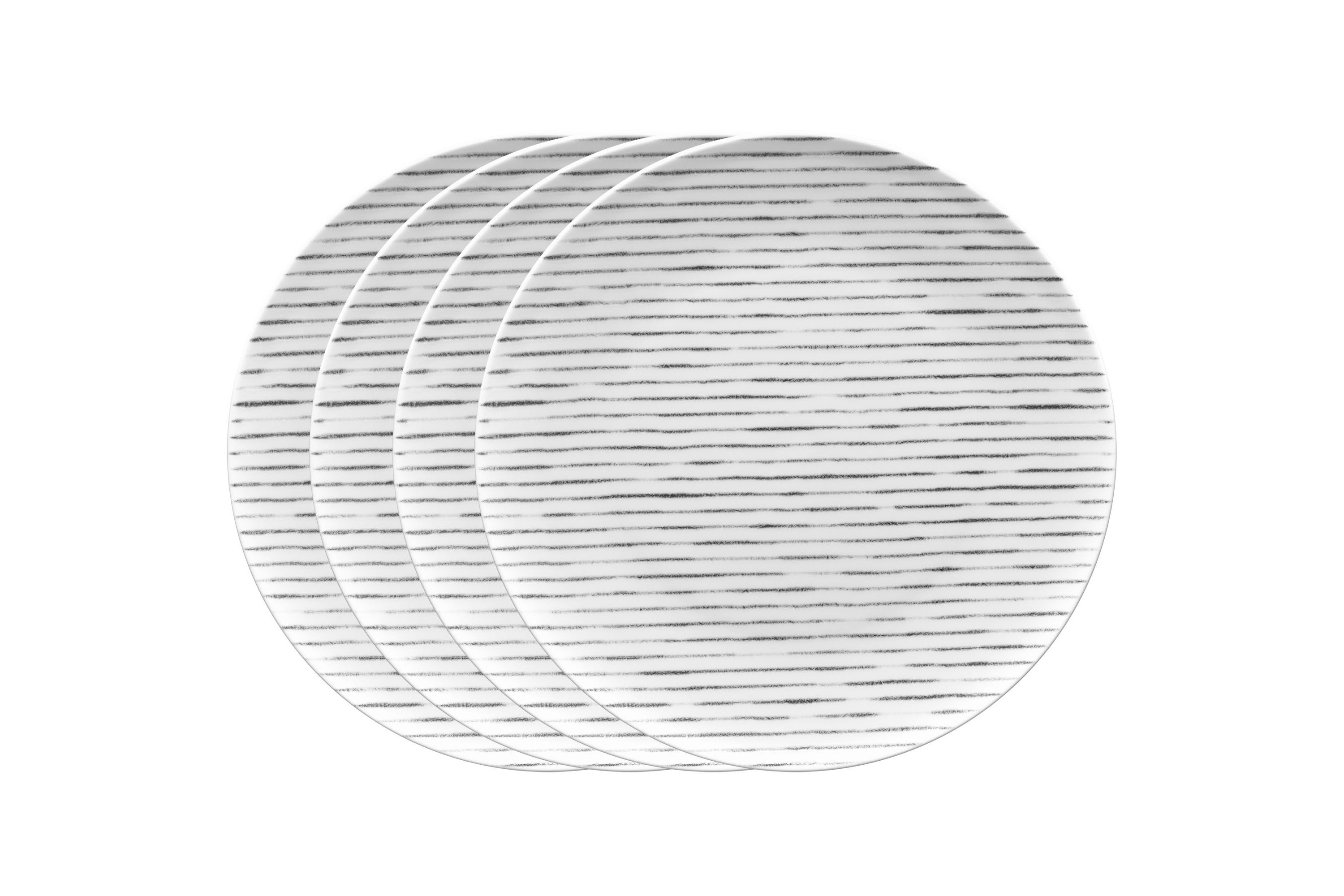 Hammock Set Of 4 Coupe Dinner Plates - Stripes, 11"