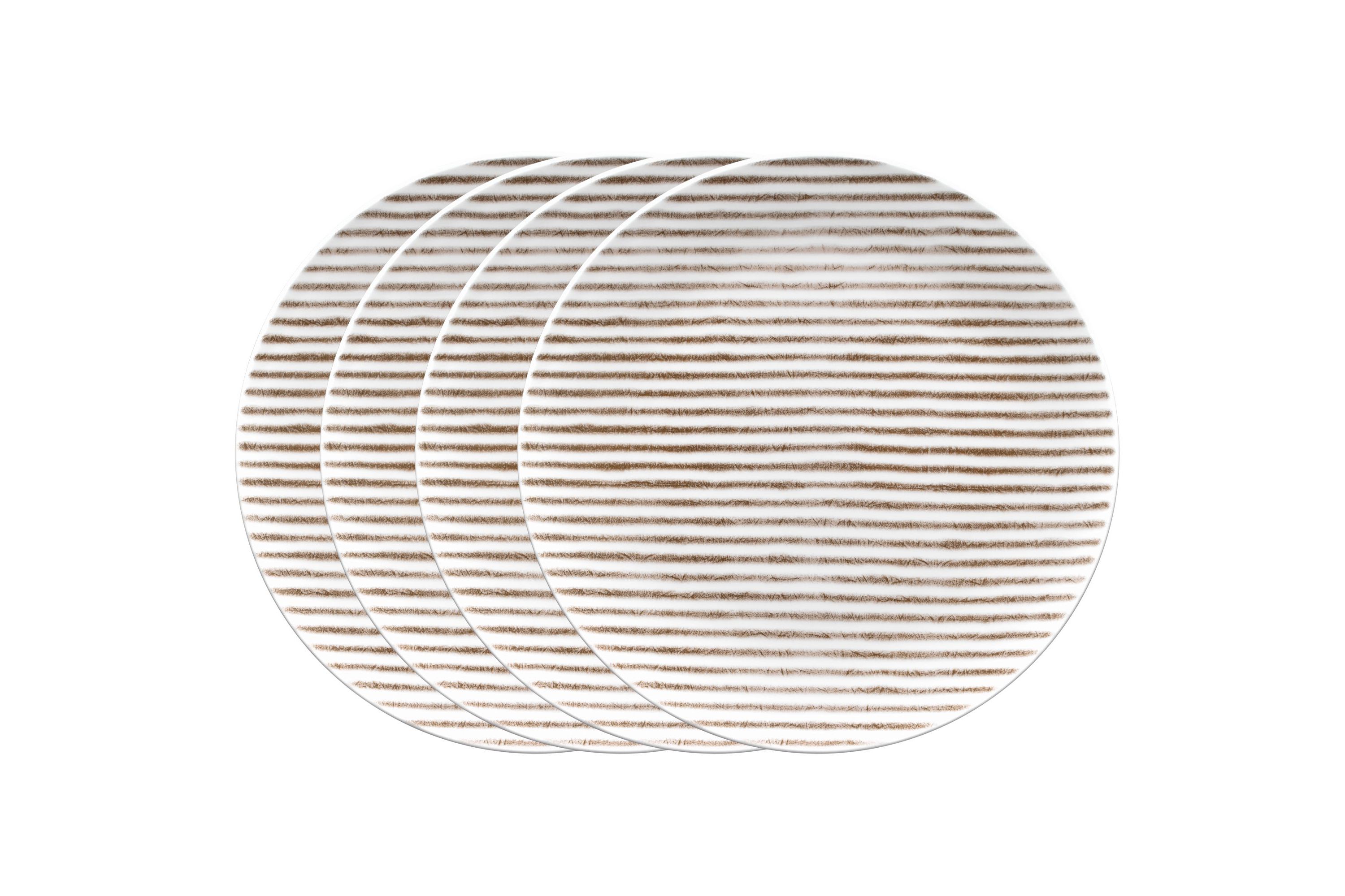 Hammock Set Of 4 Coupe Salad Plates - Stripes, 9-1/2"